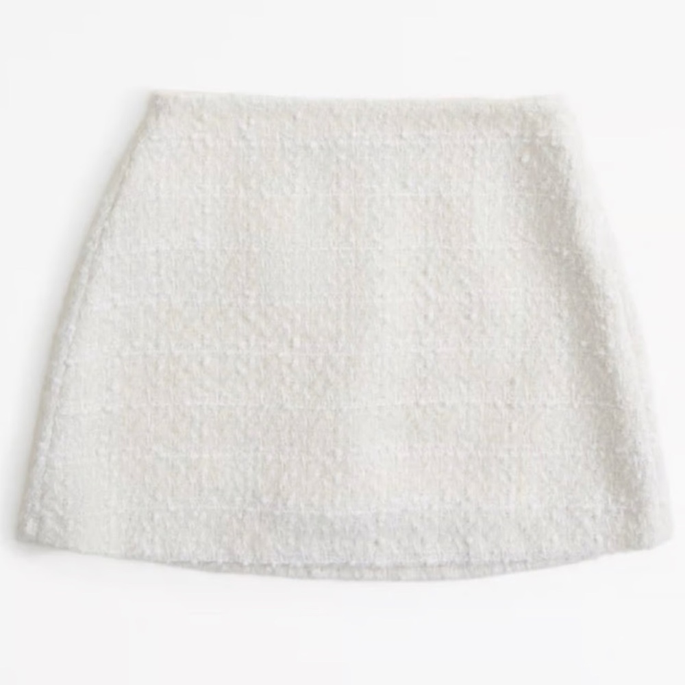 Abercrombie & Fitch White Tweed Mini Skort